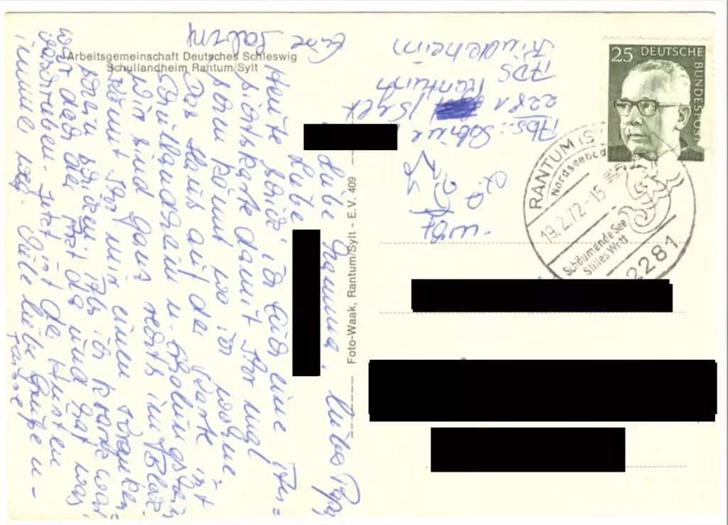 Postkarte an die Eltern